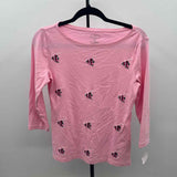 Talbots Women's Size MP Pink Fish Long Sleeve Shirt