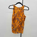 Rose & Olive Women's Size S Orange Paisley Sleeveless Shirt