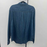 Liverpool Men's Size XL Blue Solid Long Sleeve Shirt