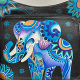 Anuschka Women's Black Luxe Elephants Purse
