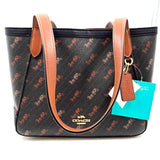 COACH Black & Brown HORSE & CARRIAGE TOTE 27 Handled Tote Bag Purse