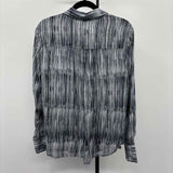 Bella Dahl Women's Size L Blue lines Long Sleeve Shirt