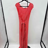Isaac Mizrahi Women's Size 14P Red Stripe Dress