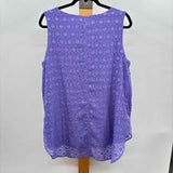 Susan Graver Women's Size L Lilac Textured Sleeveless Shirt