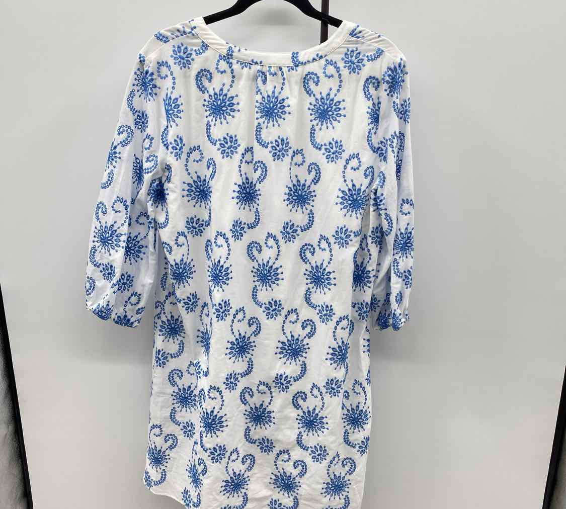 Talbots Women's Size 14P White Embroidered Dress
