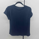 Talbots Women's Size MP Navy Solid Short Sleeve Shirt