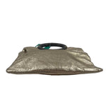 Bottom KATE SPADE Textured Rose Gold Leather JOSLYN PLAZA Clutch / Tote w/Oval Handles