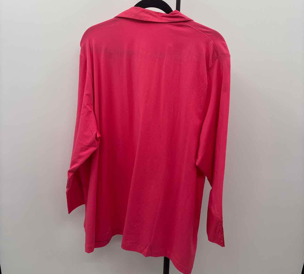 Lands End Women's Size 3X Pink Solid Long Sleeve Shirt