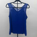 Inc Women's Size LP Blue Solid Sleeveless Shirt