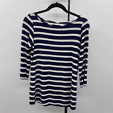 Yala Women's Size S Navy Stripe Long Sleeve Shirt