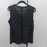 Anne Klein Women's Size L Black dotted Sleeveless Shirt