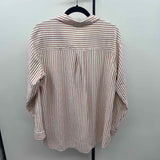 Max Studio Women's Size L White Stripe Long Sleeve Shirt