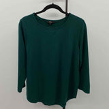 Cupio Women's Size XL Green Solid Long Sleeve Shirt