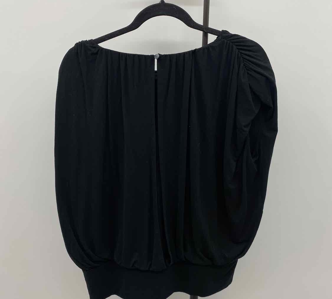 Banana Republic Women's Size L Black Solid Short Sleeve Shirt