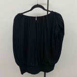 Banana Republic Women's Size L Black Solid Short Sleeve Shirt