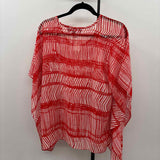 Peck & Peck Women's Size S Red lines Short Sleeve Shirt