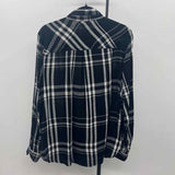Lucky Brand Women's Size L Black Plaid Long Sleeve Shirt