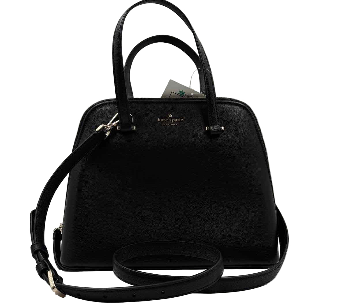 KATE SPADE Black Leather PATTERSON DRIVE Domed Satchel Purse w/Crossbody Strap