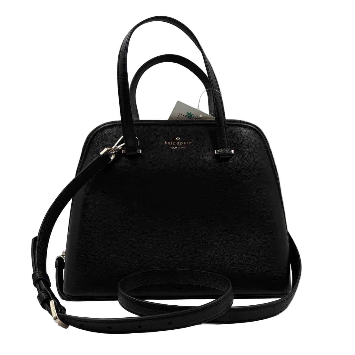 KATE SPADE Black Leather PATTERSON DRIVE Domed Satchel Purse w/Crossbody Strap