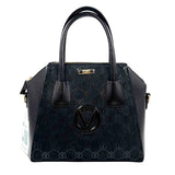VALENTINO by MARIO VALENTINO Black Logo Embossed Leather MINIMI Handled Purse w/Crossbody