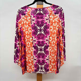 Chico's Women's Size M Magenta Print Long Sleeve Shirt