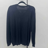 Claiborne Men's Size L Black Cotton Solid Sweater