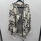 POL Women's Size L Ivory Textured Cardigan