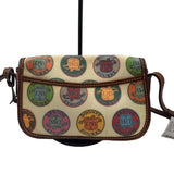 DOONEY & BOURKE Cream & Multi Saddle Logo Camera Bag Crossbody Purse