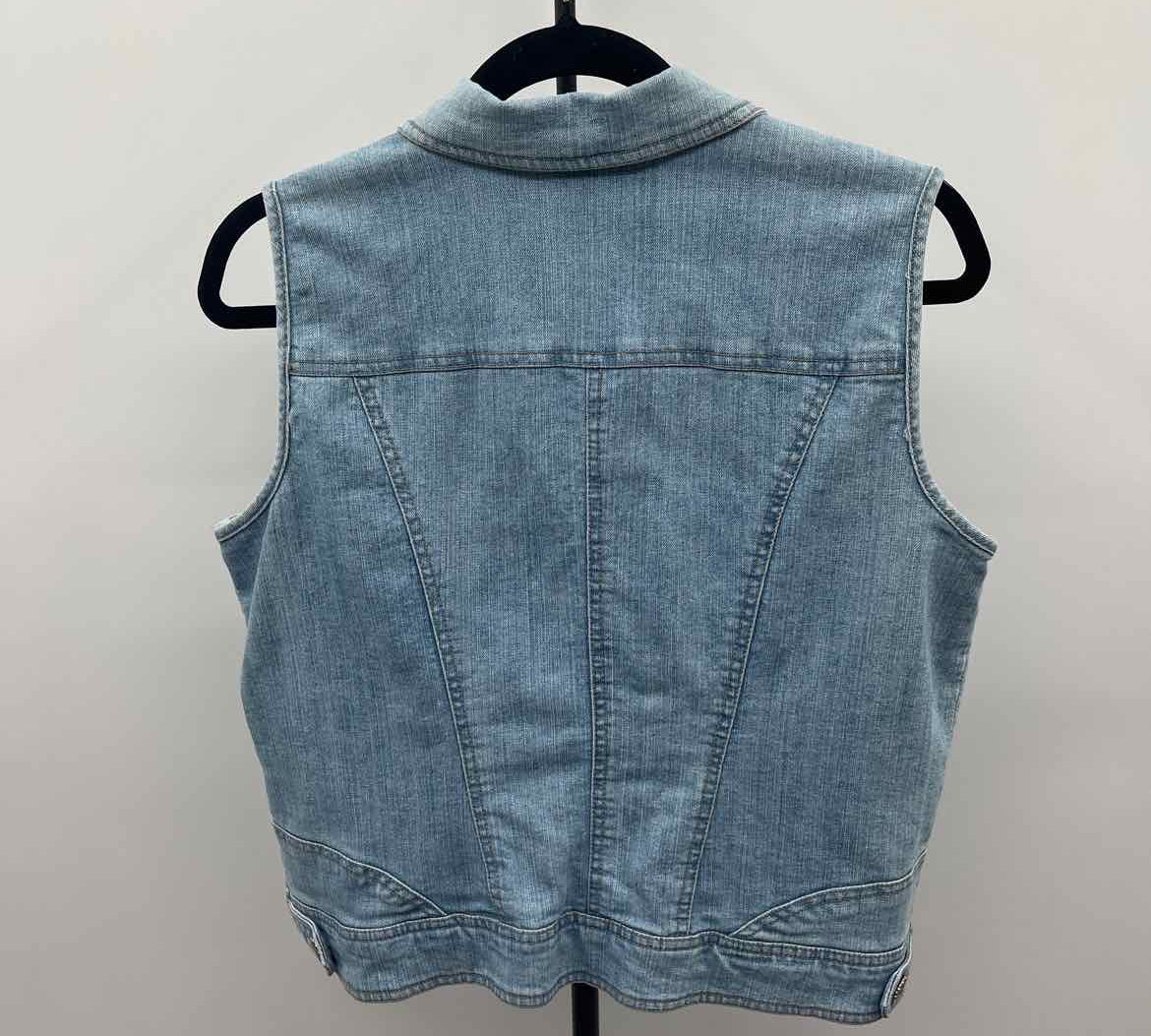 Dress Barn Women's Size L Blue Solid Vest