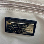 Interior Logo VALENTINO by MARIO VALENTINO Black Logo Embossed Leather MINIMI Handled Purse w/Crossbody