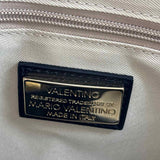 Interior Logo VALENTINO by MARIO VALENTINO Black Logo Embossed Leather MINIMI Handled Purse w/Crossbody