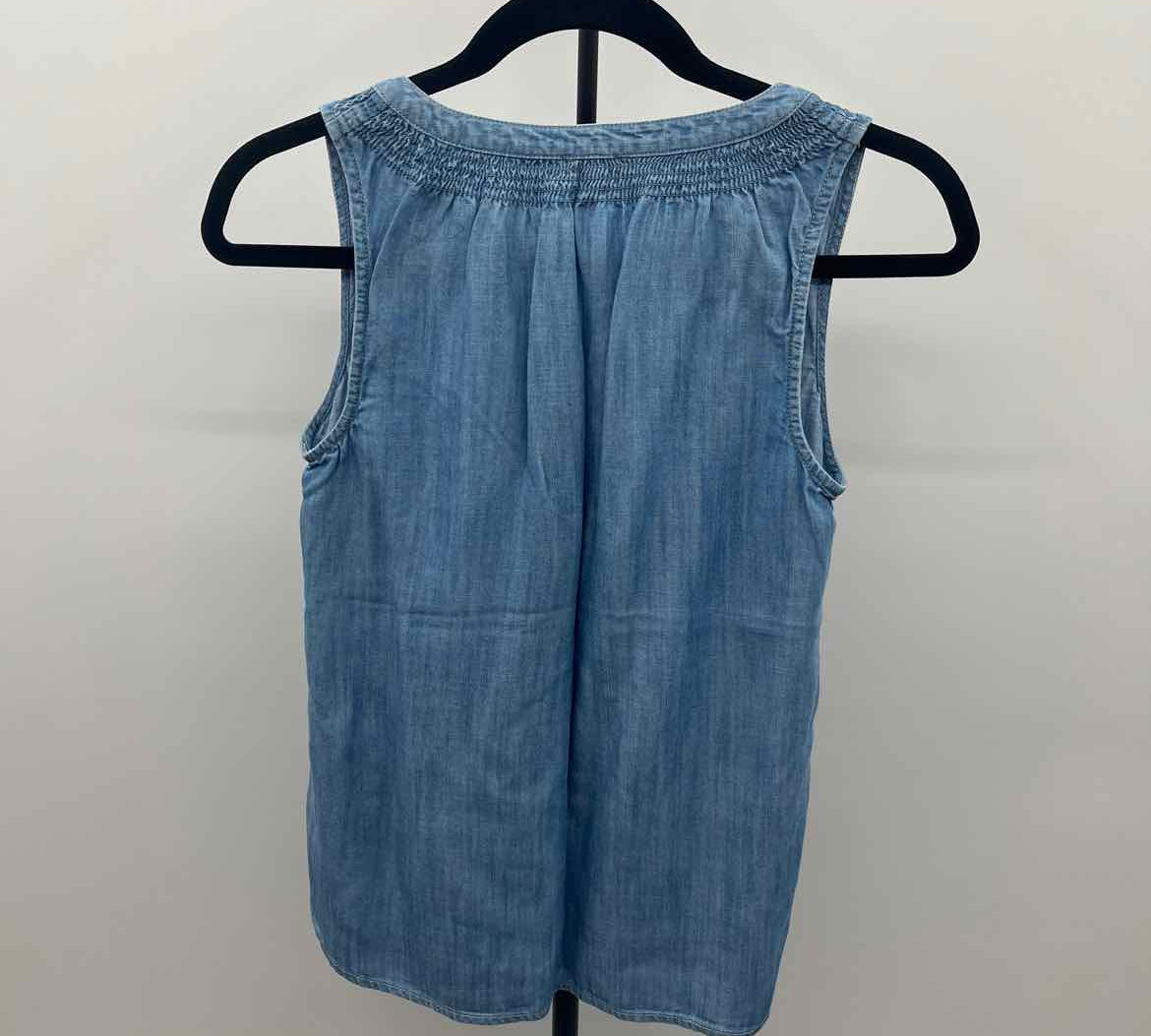 Talbots Women's Size SP Blue Solid Sleeveless Shirt