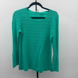 Talbots Women's Size SP Green Textured Long Sleeve Shirt