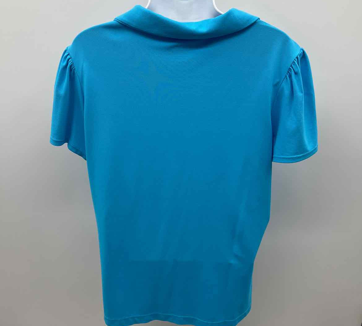 Lilly Pulitzer Women's Size XL Turquoise Solid Short Sleeve Shirt