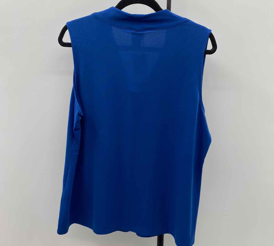 Chico's Women's Size XL Blue Solid Sleeveless Shirt