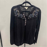 Style & Co. Women's Size XS Baby Blue Embroidered Long Sleeve Shirt