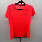 Adidas Women's Size L Neon Coral Solid Short Sleeve Shirt