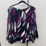 Alfani Women's Size XL Purple Abstract Long Sleeve Shirt
