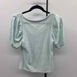 Anthropologie Junior's Size M Light Green Solid Short Sleeve Shirt