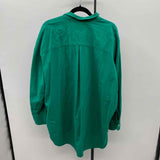Maeve Junior's Size XL Green Solid Long Sleeve Shirt