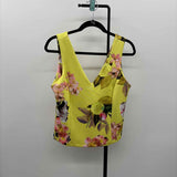 Bold Elements Women's Size L Yellow Floral Sleeveless Shirt