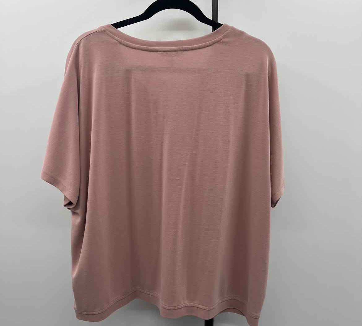 Cable & Gauge Women's Size XL Mauve Solid Short Sleeve Shirt