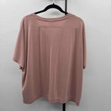 Cable & Gauge Women's Size XL Mauve Solid Short Sleeve Shirt