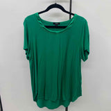 Alfani Women's Size 1X Green Solid Short Sleeve Shirt