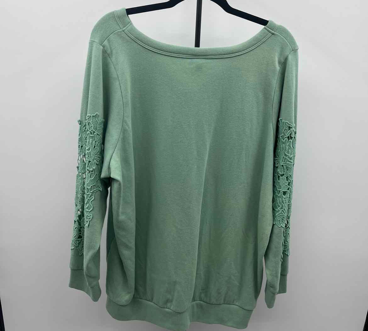 Torrid Women's Size 2X Green Solid Sweatshirt
