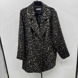 Ophelia Roe Women's Size 1X Black Animal Print Coat