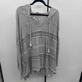POL Women's Size 3X Gray Textured Long Sleeve Shirt