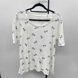 JJill Women's Size M White bicycle Short Sleeve Shirt