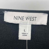 Nine West Women's Size L Black Solid Long Sleeve Shirt
