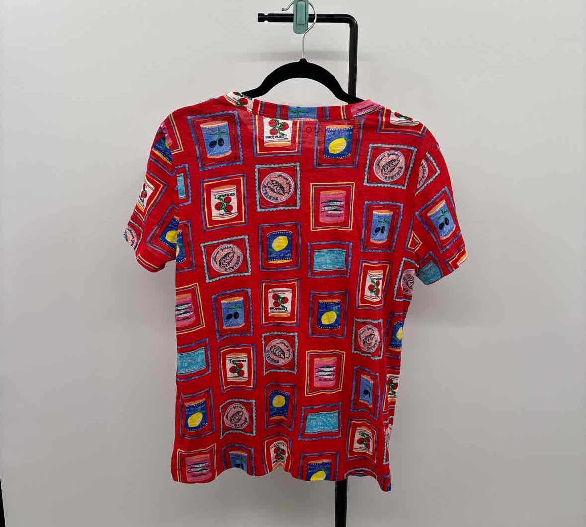 Loft Women's Size M Red Food Short Sleeve Shirt
